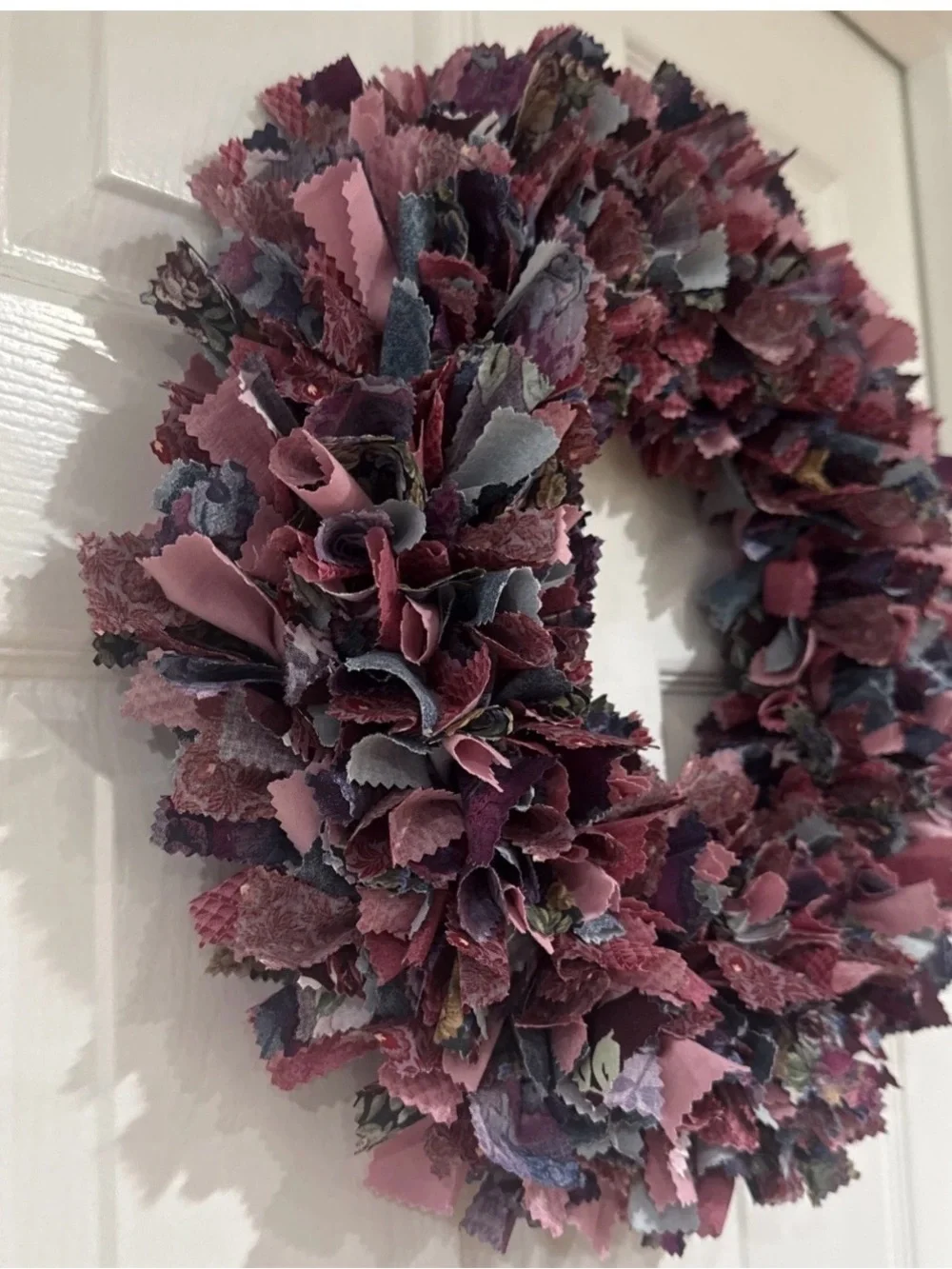 Handmade Fabric Rag Wreath Cottagecore Grandmacore 